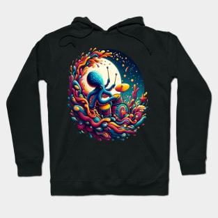 Moonlit Melodies Octopus Drummer Hoodie